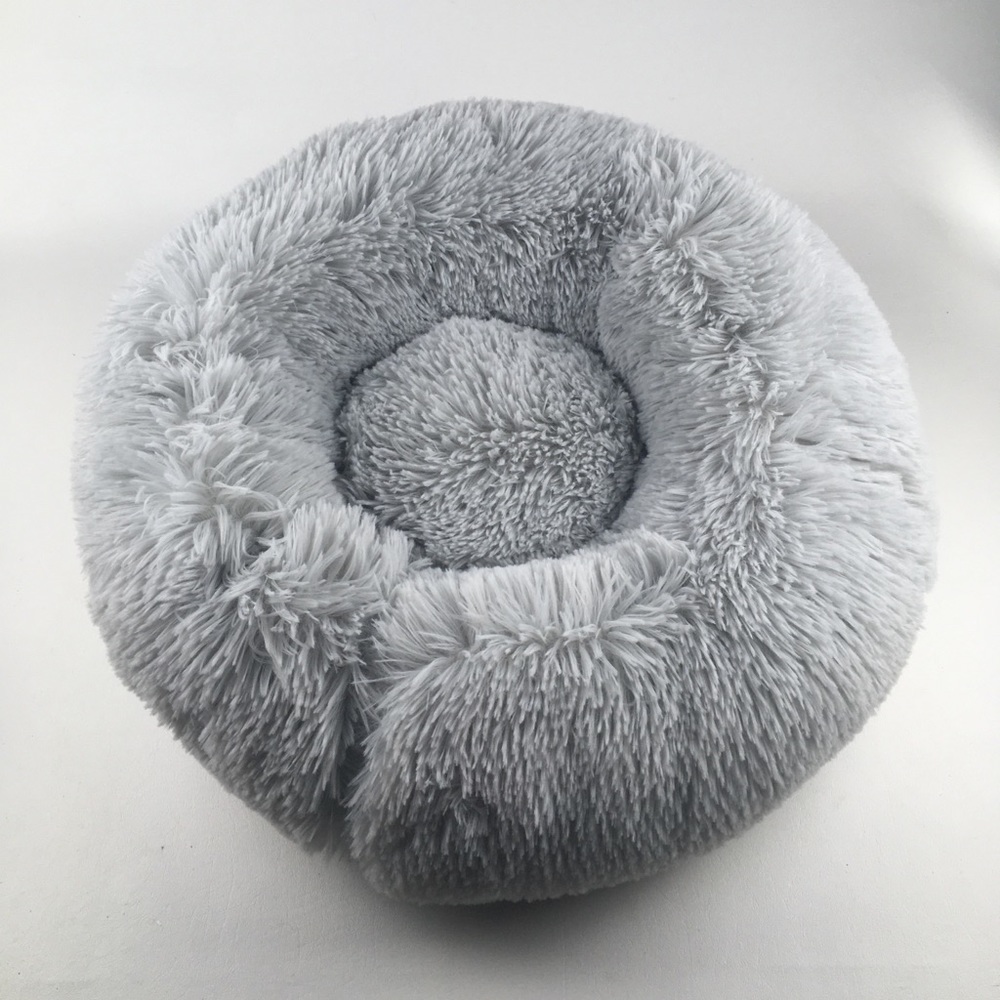 Fluffy & Happy Plush Round Pet Bed 20"